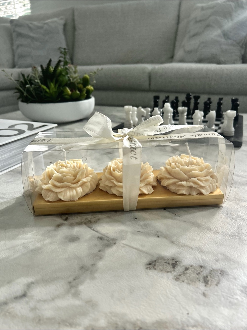 Luxury Lotus Flower Trio Decorative Candle